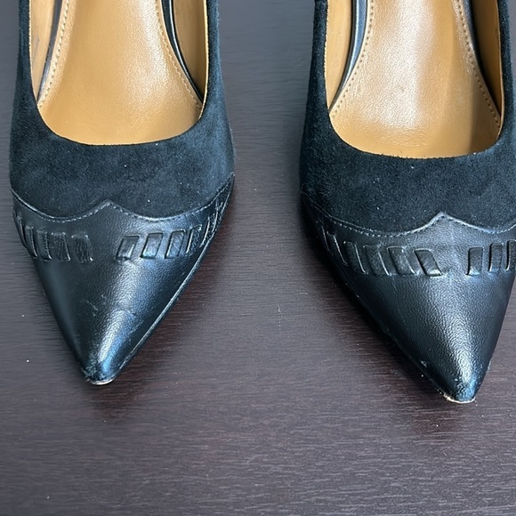 COACH Sophie Black Leather Suede Pump Pointed Toe Heels Shoe Sz 6 - Picture 4 of 12
